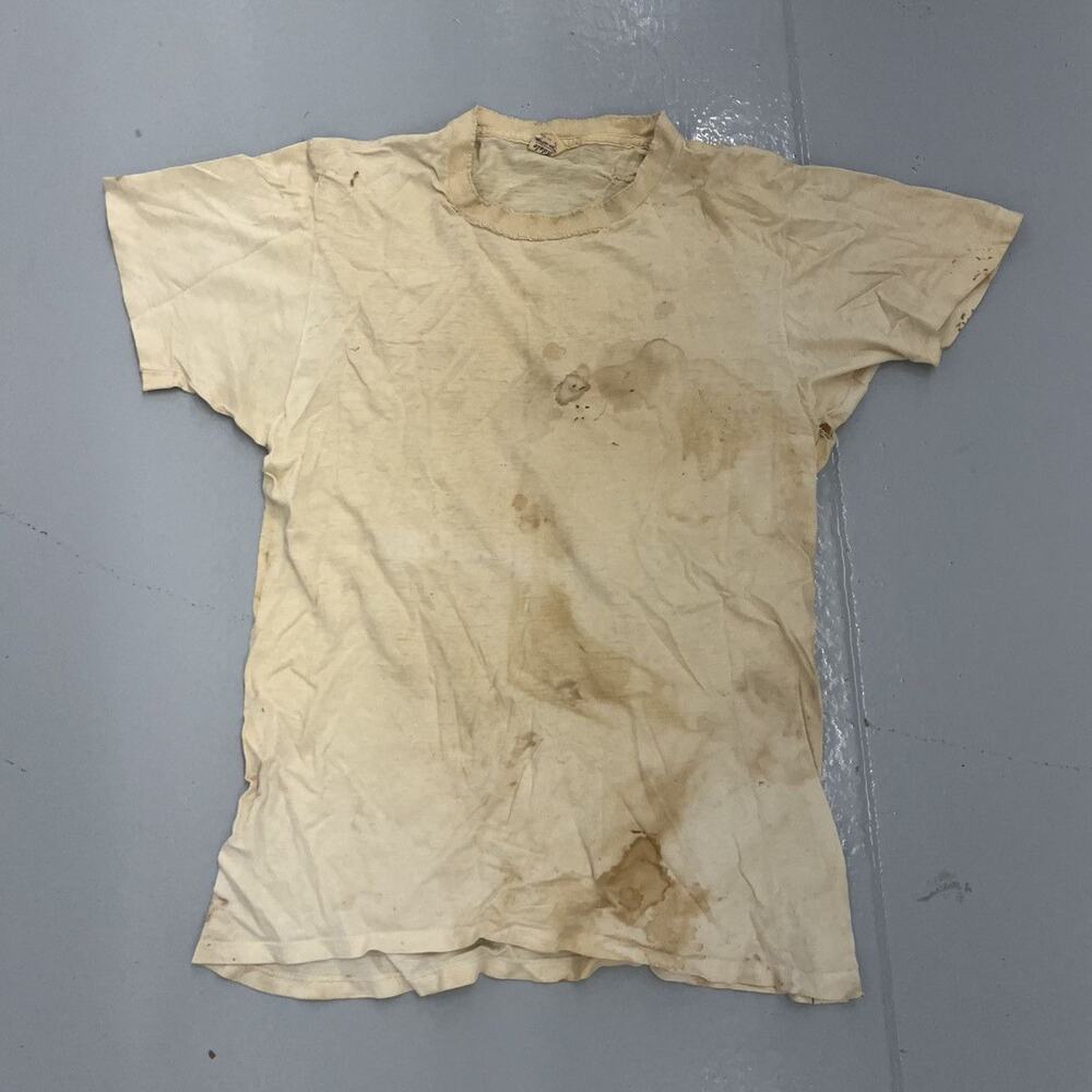 Vintage 60s Archdale White Distressed Blank Cotton T-Shirt